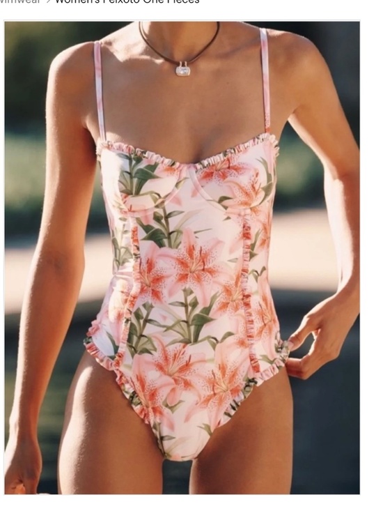 Peixoto Other - PEIXOTO Anthropologie floral one piece swimsuit Medium M ruby